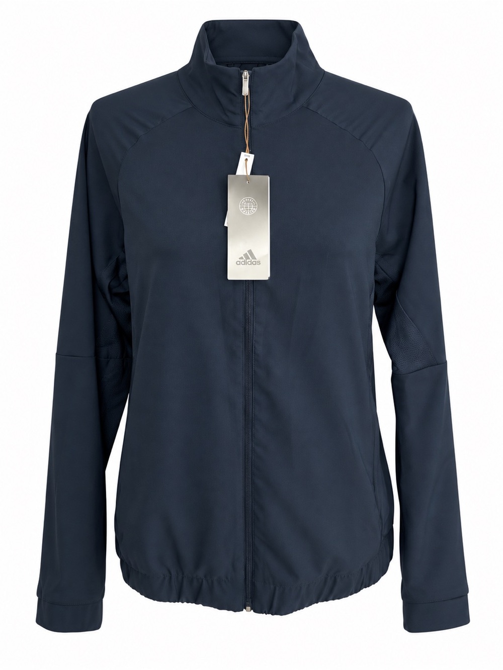 NWT Adidas Womenโs M Navy Full Zip Vented Running Jacket